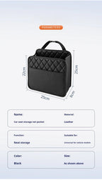 Multifunctional Car Seat Storage Bag Leather Auto Organizer Garbage Bag Universal Fit For Most Car Models