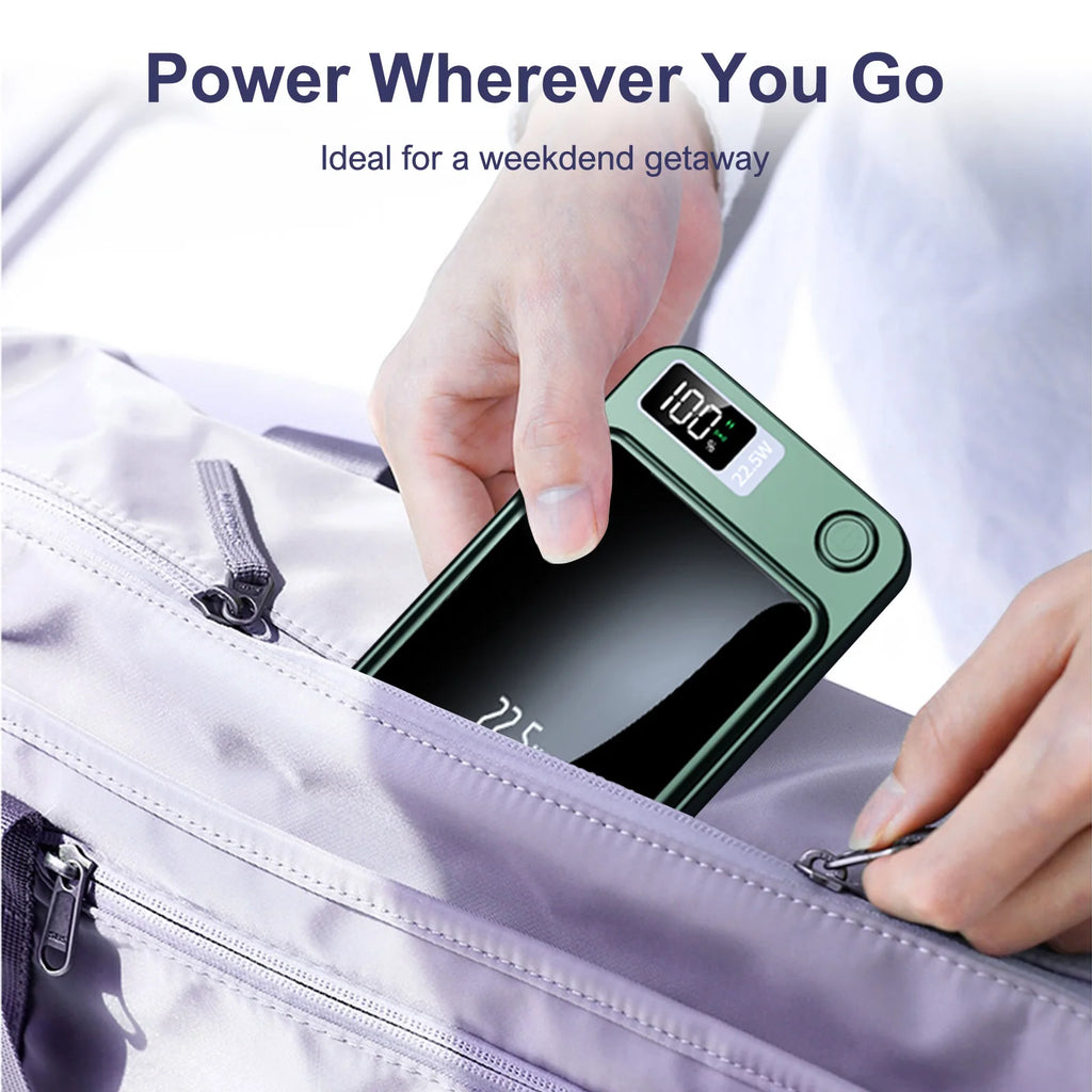 2-in-1 Wireless Magnetic Power Bank Fast Charging Portable PD 22.5W 10000mAh LED Power Display for iPhone 17/16/15/14 Samsung