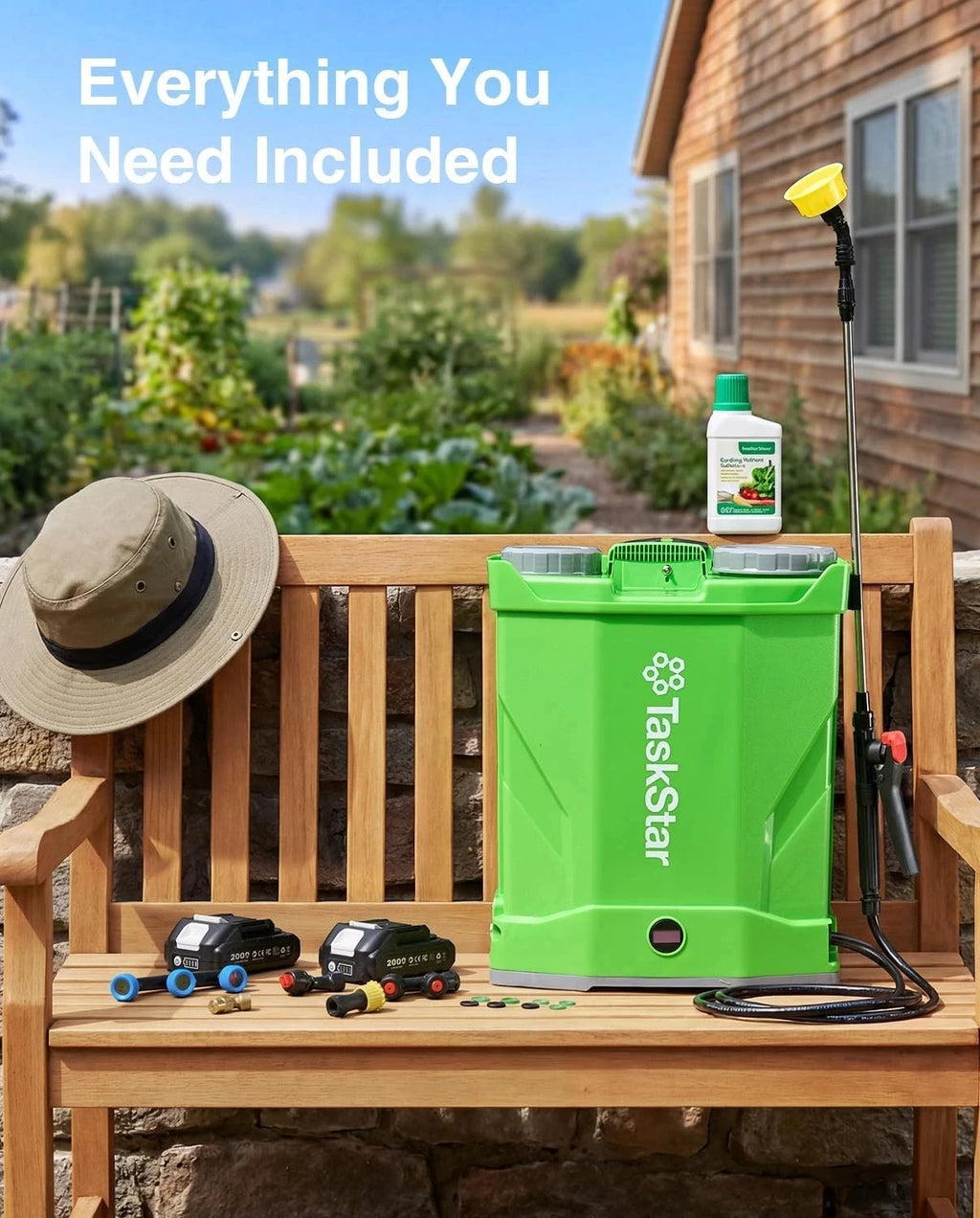TaskStar Electric Sprayer 16L High Capacity Agricultural Pesticide Spray Tool 100 Pressure Knapsack Sprayer with 2 2000mAh Rechargeable Battery&6 Nozzles