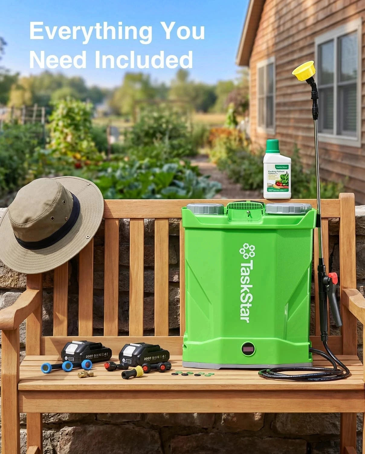 TaskStar Electric Sprayer 16L High Capacity Agricultural Pesticide Spray Tool 100 Pressure Knapsack Sprayer with 2 2000mAh Rechargeable Battery&6 Nozzles
