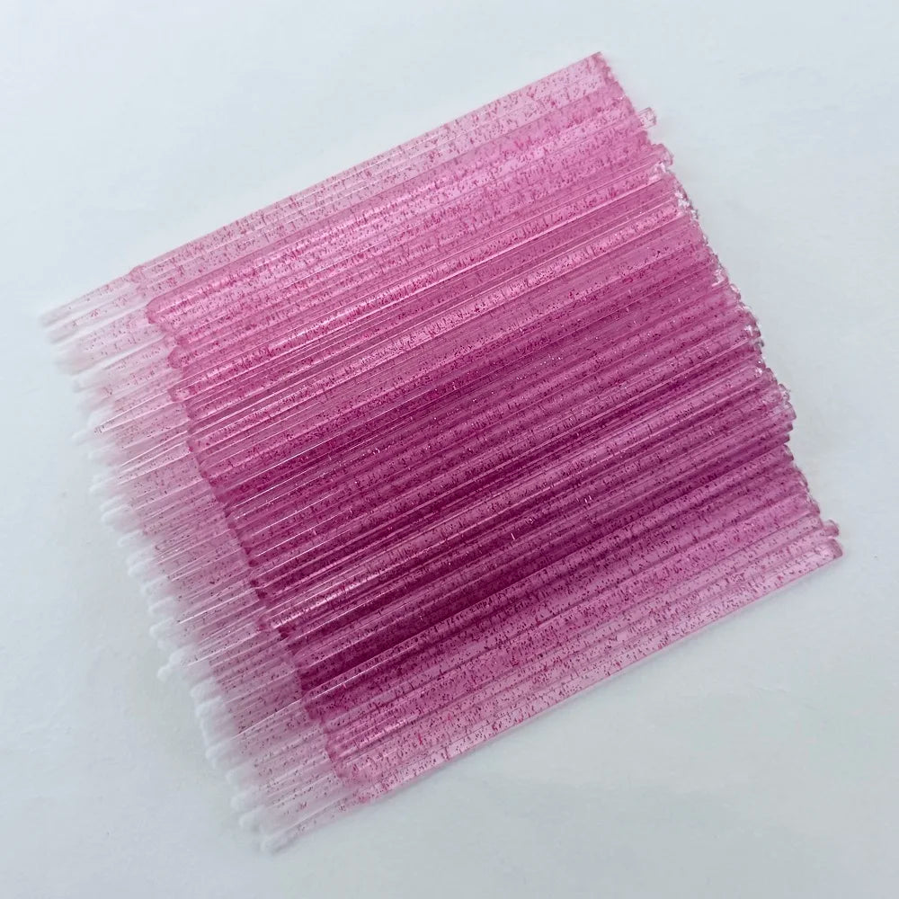 100PCS Crystal Micro Brush Disposable Lashes Removing Swab Mascara Wands Applicator Eyelash Extension Brushes Makeup Tools