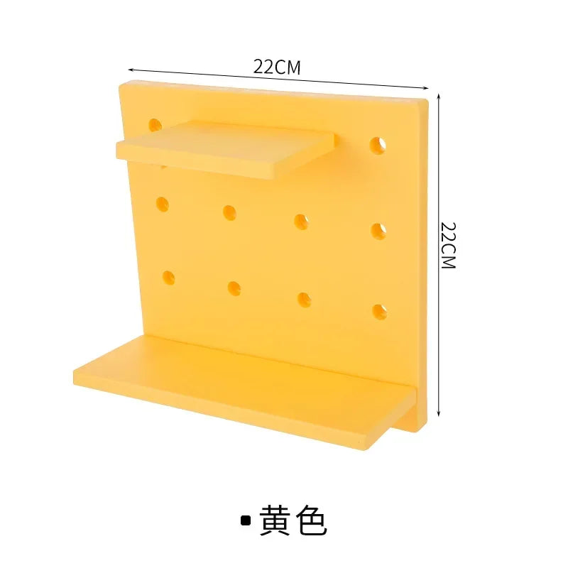Punch Free Pegboard Display Stand Wall Organizer Storage Plate Living Room Kitchen Bedroom Wall Hanging Decoration Wall Shelf