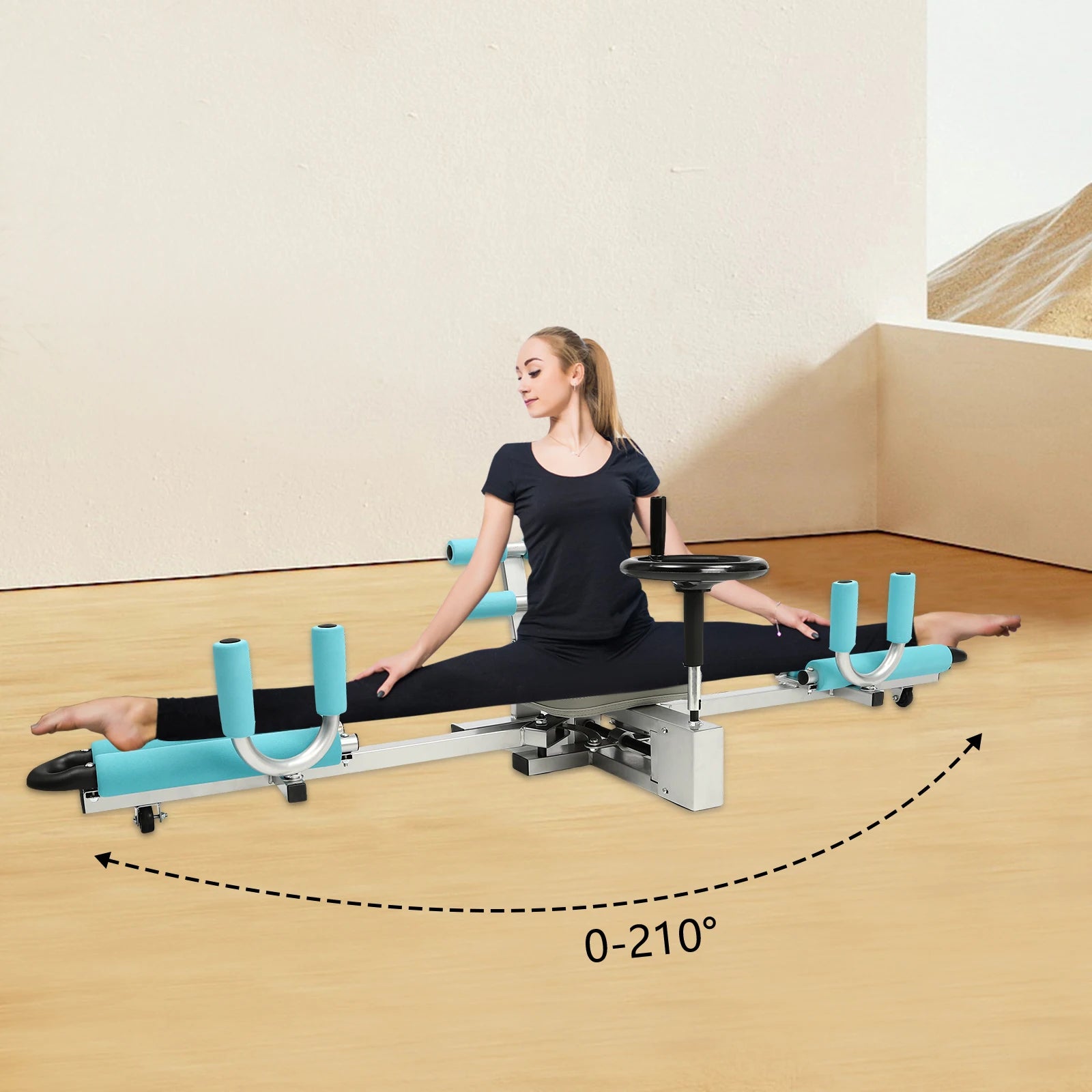 Leg Stretcher Machine, 0-210° Adjustable Split Machine for Flexibility Leg Stretching, 330.7lbs Heavy Duty Home Gym Equipment for Dance Yoga Martial Arts