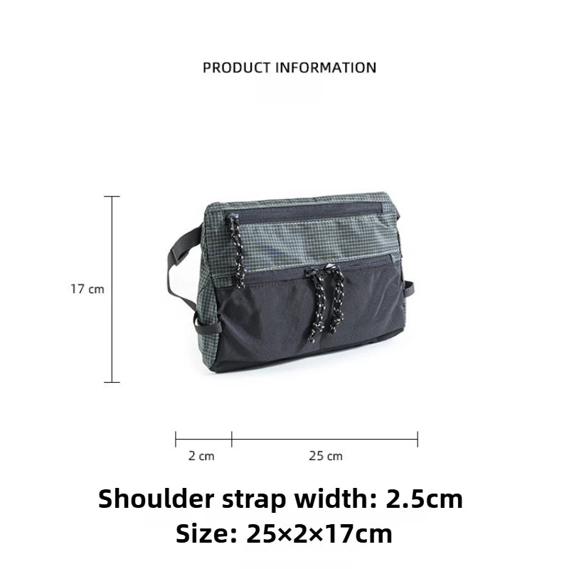 Outdoor Sports Crossbody Sling Bag Nylon Retro Waterproof Tear-Resistant for Cycling Running Hiking Outdoor Essentials