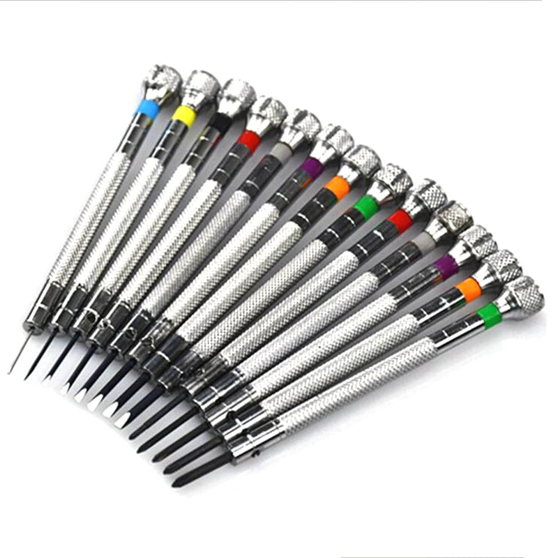 13PCS/Set Professional 0.6-2.0mm 90mm Long Slotted Cross Screwdriver Kit Watchmakers Watch Repair Tools Set