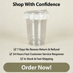 20 PCS PET Cold Drink Cups with Lids Leak-Proof Disposable Clear Plastic Cups for Iced Coffee Bubble Tea Smoothie