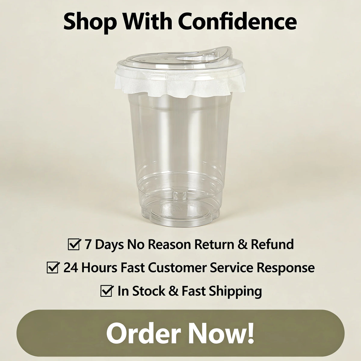 20 PCS PET Cold Drink Cups with Lids Leak-Proof Disposable Clear Plastic Cups for Iced Coffee Bubble Tea Smoothie