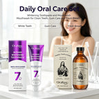 Oralhoe BrighteningToothpaste & Pulling Oil Mouthwash Set Stain Removal Fresh Breath Enamel Care Deep Clean for Daily Oral Care