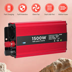 Portable Power Inverter 50Hz Nominal 1500W DC 12V to AC 110V with Dual Sockets for Car Outdoor Use Modified Sine Wave