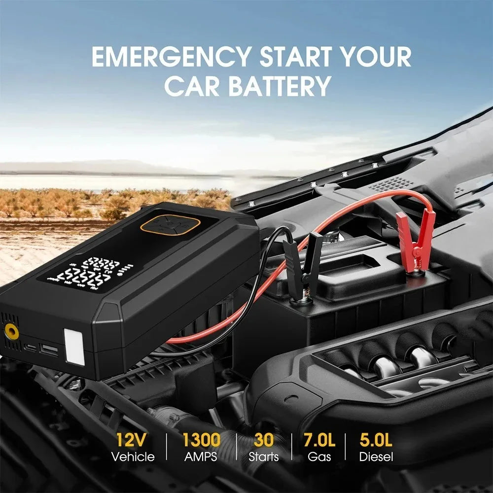 Car Jump Starter with Air Pump 4000A Jump Starter &150PSI Air Compressor, Portable Auto Power Banlk ,Tire Inflator, LED Light