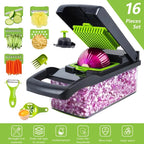 16-In-1 Vegetable Fruit Kitchen Chopper Cutter Food Onion Veggie Dicer Slicer