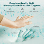 JHK 2-3 Inch Memory Foam Mattress Topper Queen Size Thick Gel  Cooling Mattress Soft and Breathable Bed Topper Bedroom Furniture