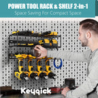 Set Of Multi-Function Heavy Duty Power Tool Storage Rack, Double-Layer Wall-Mounted Tool Organizer, Non-Slip And Anti-Drop Design, Garage Drill Tool Rack, For Charging Drills,Workshops And Tool Rooms, Storage Rack