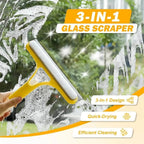 3 in 1 Window Cleaning Squeegee Multi Function Glass Mirror Wiper with Spray Bottle Microfiber Scrub Household Car Cleaner Tools