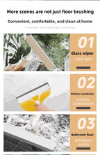3-in-1 Silicone Shower Squeegee Wiper Hand-held Spray Window Wiper with Nozzle Watering Can Bathroom Mirror Glass Cleaning Tool