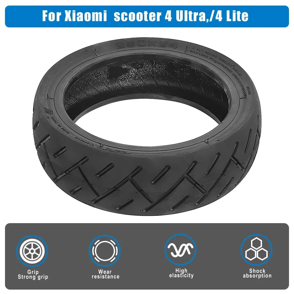 Electric Scooter 10 Inch 250x64 Tubeless Tire  for Xiaomi 4 Ultra 4 Lite City Road 250*64 Anti puncture Replacement Tyre