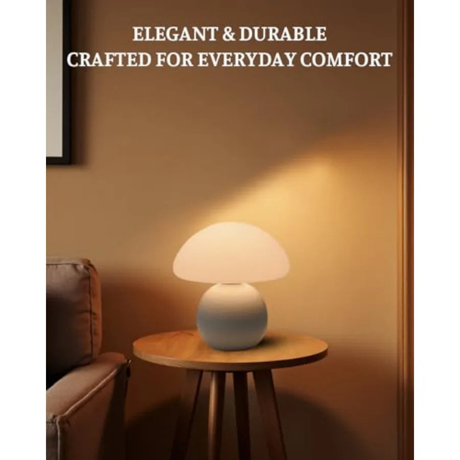 Mushroom Lamp Table Lamp for Bedroom, Desk Bedside Small Lamps for Living Room Night Stands, Mushroom Decor Cute Mini Modern Mi