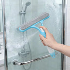 3 in 1 Window Cleaning Squeegee Multi Function Glass Mirror Wiper with Spray Bottle Microfiber Scrub Household Car Cleaner Tools