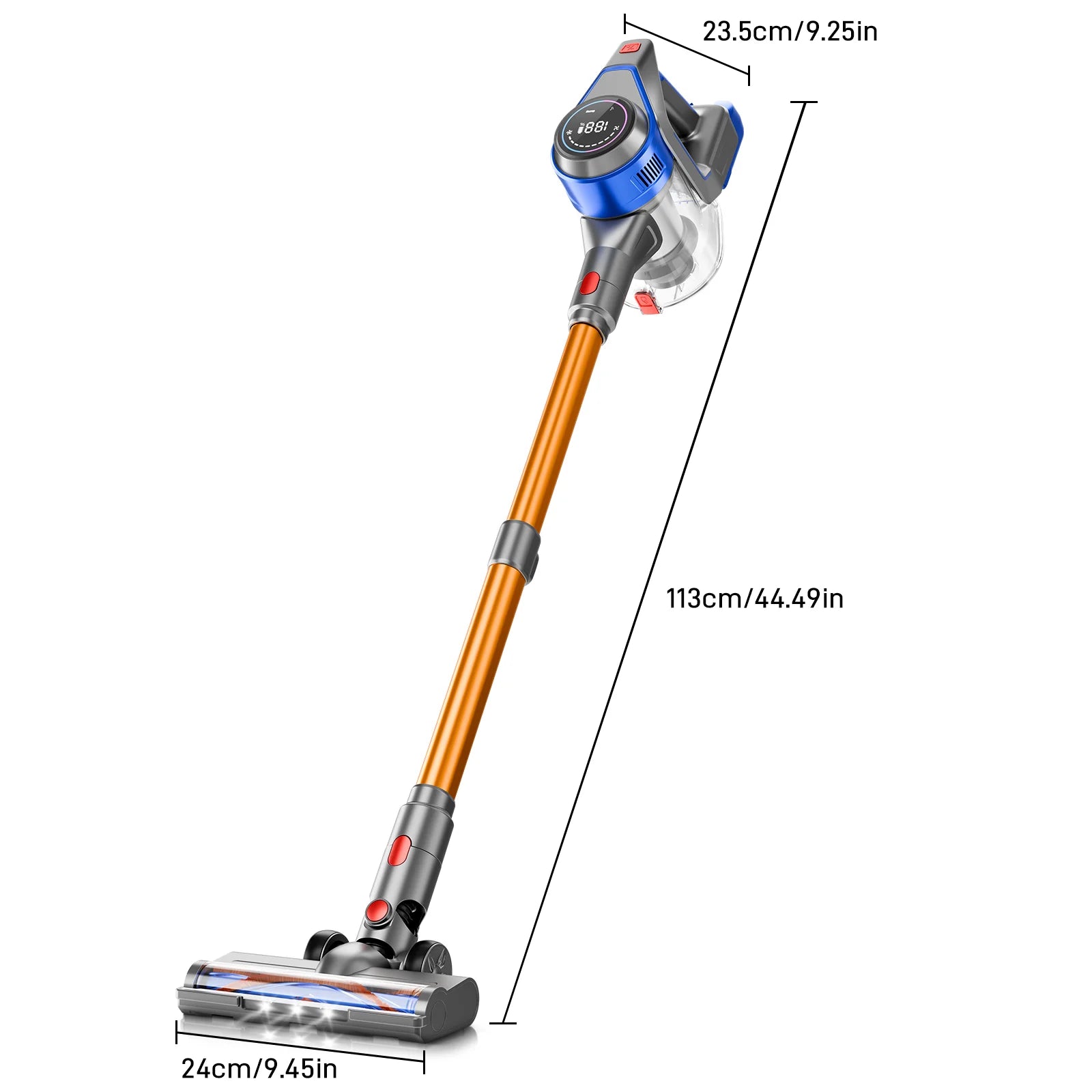 Honki 78KPA Cordless Vacuum Cleaner with LED High Power Strong Suction Wet and Dry Handheld Vacuum Cleaner for Pet Hair Carpet