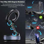 360° Adjustable Rotating Folding Magnetic Phone Holder Vacuum Suction Mag Stand for Car Navigation Gym Kitchen - Universal GPS Streaming Bracket