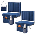 JHK Outdoor Foldable Seat with Back Support Wide Portable Lightweight Chairs with 3.15" Thick Padded Comfortable Seat For Picnic