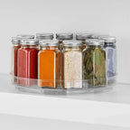 Clear Plastic Turntable Organizer 10 Inch Low Wall Modular Storage System Spice Cabinet 360 Degree Rotation Efficient Kitchen