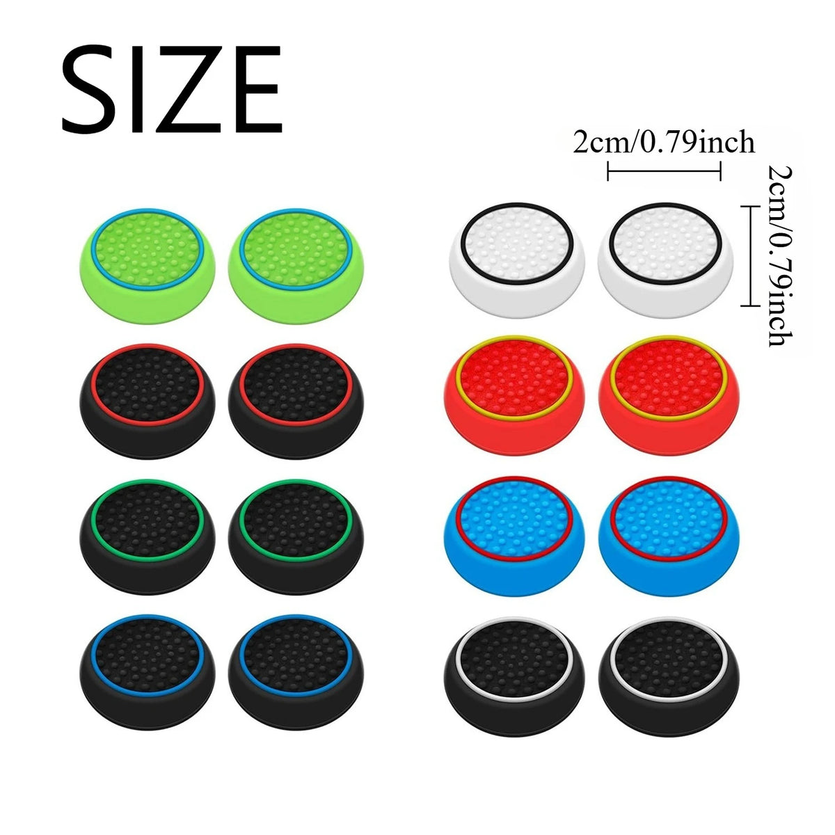 16Pcs Controller Thumb Grips Replace for ps4/ps5,Silicone Joystick Caps Anti-Slip Anti-Scratch Thumb Grips Caps Cover Analog Sti