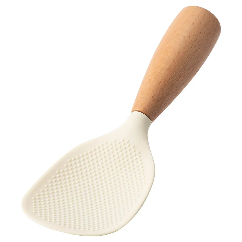 1Pcs Silicone Non-Stick Cooking High-Temperature-Resistant Spoon Anti-Scalding Pot Rice Durable Kitchen Gadgets Rice Spoon