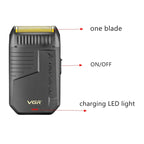 VGR Single Blade Shaver Electric Razor Shaving Machine Rechargeable Beard Trimmer Rechargeable Foil Shaver For Men V-375