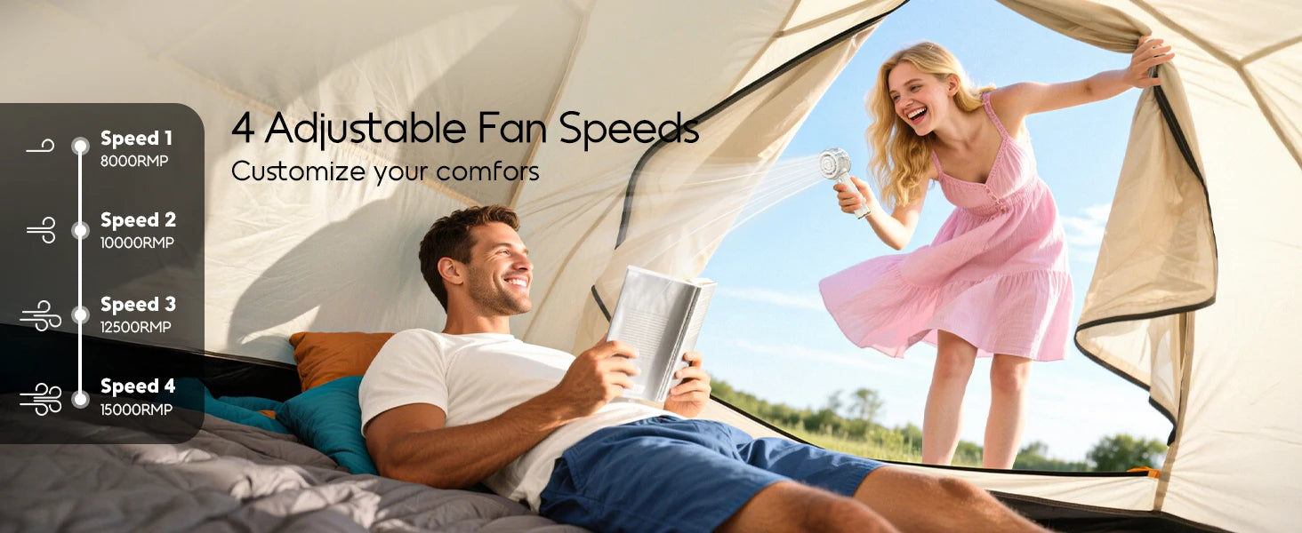 Misting Portable Handheld Fan 6000mAh Rechargeable Battery, Personal Mini Fans with 4 Strong Windfor Travel, Camping, Beach