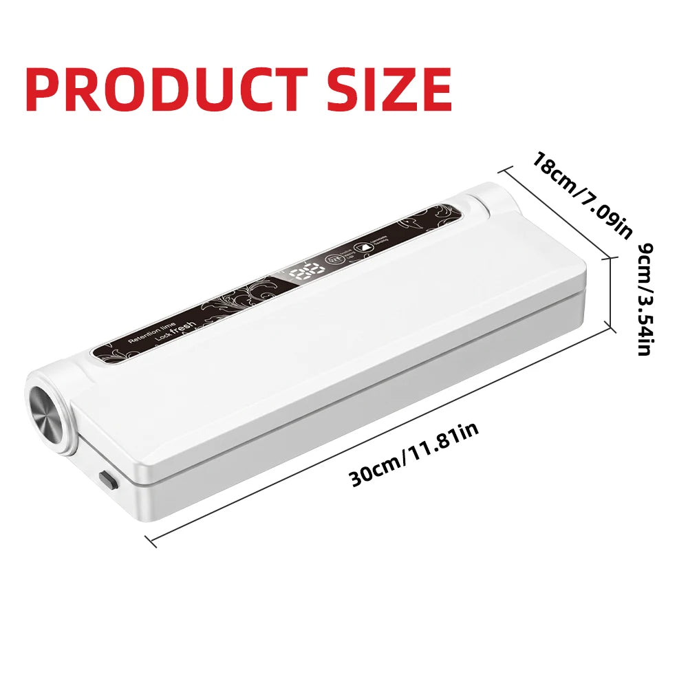 120W High Power Vacuum Sealer 95KPA Strong Suction Digital Countdown Dry & Wet Food Sealer Machine with 20pcs Bags for Home Refrigerator Sous Vide Cooking