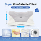 JHK King Size Ergonomic Memory Foam Bed Pillow with Cooling Pillowcase Cervical Contour Pillows For Back Stomach Sleepers