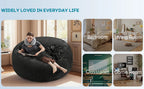 100CM×100CM×60CM, adult beanbag chair with padded beanbag inside, memory foam chair, soft flannel washable cover, ideal reading seat for bedrooms and dorms.