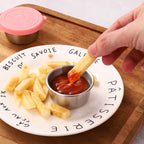 1 stainless steel dipping sauce cup, seasoning dish with leak-proof silicone lid, reusable salad dressing food container