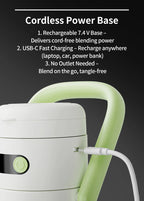 Holidays and Birthdays Blender for Shakes & Smoothies! ZHENMI BPA-Free Cordless Blender, 33oz, Ice Crushing, USB Rechargeable,
