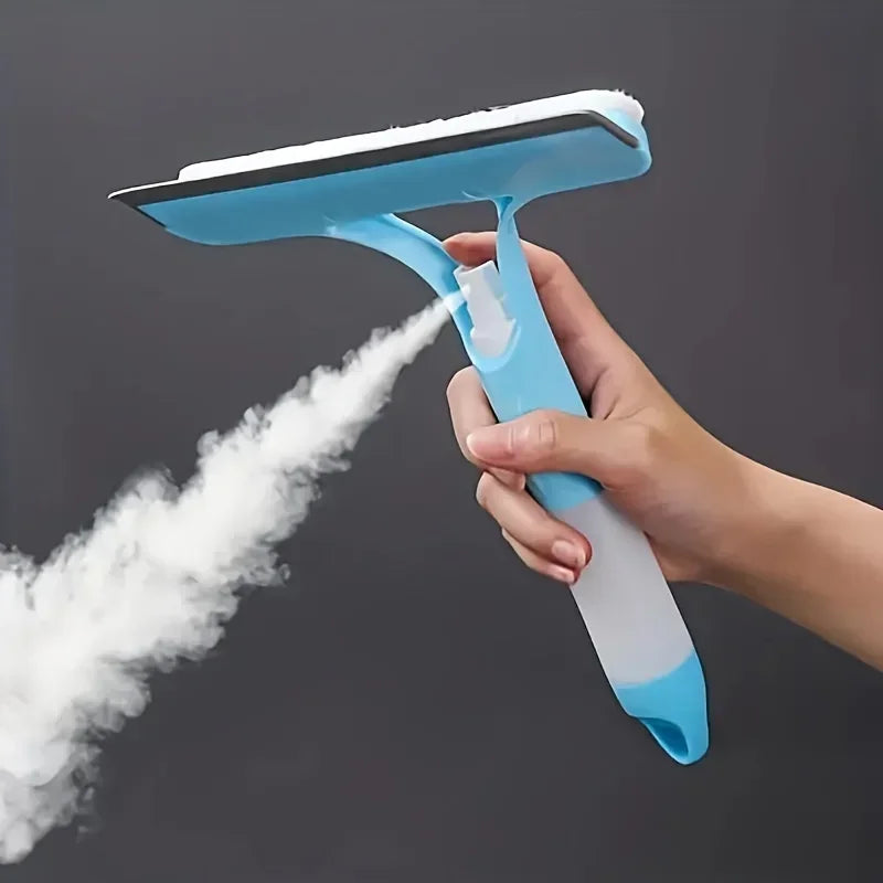 3-in-1 Silicone Shower Squeegee Wiper Hand-held Spray Window Wiper with Nozzle Watering Can Bathroom Mirror Glass Cleaning Tool