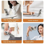 Universal Magnetic Folding Phone Grip Silicone Finger Phone Holder Ring 360° Rotation for MagSafe Holder iPhone 17 Xiaomi
