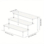 3-Tier Clear Acrylic Display Stand Jewelry Makeup Cupcake Organizer Transparent Shelf Sturdy Base Space-Saving Storage