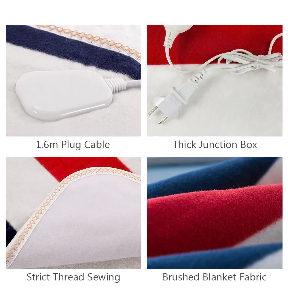 Electric Blanket 220V EU Plug Striped Printing Winter Insulation Heating Electric Blanket Constant Temperature Control