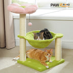 Flower Cat Tree with Sisal Scratching Post Large Hammock Soft Top Perch Small Cat Tower for Indoor Cute Cat Scratcher Kitten Toy