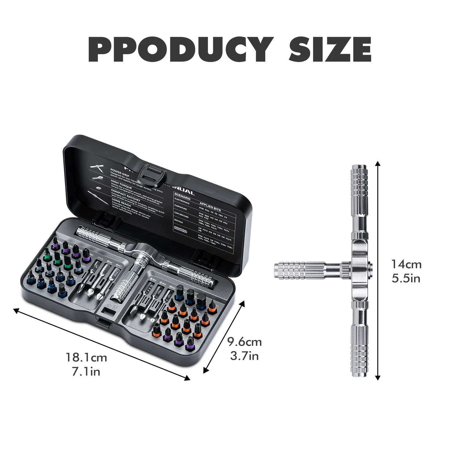 VMAN 40in1 Multifunction Ratchet Screwdriver Set Multi Magnetic Bits Mini Repair Tool Kit  Household Tool For PC & Iphone Etc.