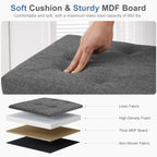 JHK Folding Storage Ottoman Bench Living Room Hidden Storage Footstool Toy Box Bedroom Strong Load-bearing Capacity Stool