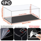 1:14 Scale Transparent Acrylic Display Box, Suitable for the Protection and Display of Toy Car Models, Building Blocks, Small Collectibles, and Figurines (Inner Dimensions 37X19X12Cm)