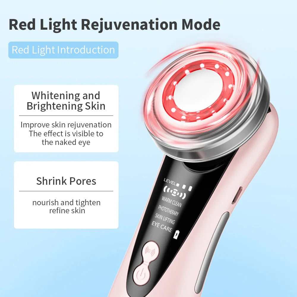 4in1 Facial Massager Red Blue Light therapy Vibration Skin Tightening Face Lifting Anti Wrinkle Beauty Device Skin Care Tool
