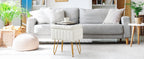 JHK Faux Fur Living Room Hidden Storage Stools & Ottomans Padded Makeup with 4 Metal Legs Anti-Slip Adjustable Feet for Home