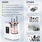 3-in-1 Electric Makeup Brush Cleaner & Dryer Fully Automatic Quick-Drying Tool No Damage to Brush Bristles Beauty Accessory