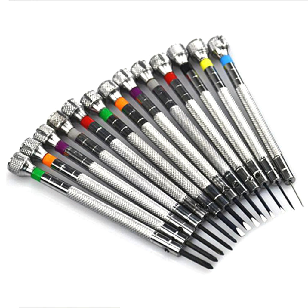 13PCS/Set Professional 0.6-2.0mm 90mm Long Slotted Cross Screwdriver Kit Watchmakers Watch Repair Tools Set