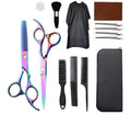 Professional Stainless Steel Hair Cutting Scissors Set Hairdressing Kit Cutting Thinning Shears Straight Razor Hair Combs Hair Clips Brush Storage Case Home Barbershop DIY Haircut Tools Perfect Gift for Dad Husband Boyfriend