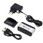 EU/US Plug USB Hub 7 Ports Splitter USB 2.0 Plug and Play Support 1.5/12/480Mbps with Power Adapter for PC Computer and Laptop