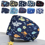 Shark Pattern Scrub Cap for Men Women 100% Cotton Healthcare Surgical Dentist Skullcaps Hospital Working Hats K329